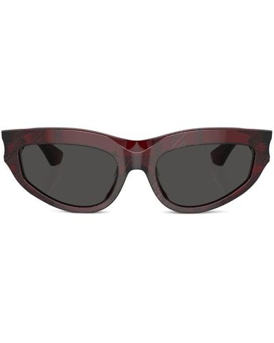 Burberry Chequered Cat-eye Sunglasses - Brown