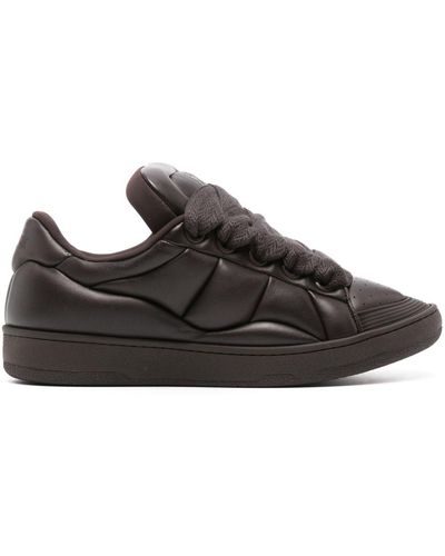 Lanvin Curb Xl Leren Sneakers - Zwart