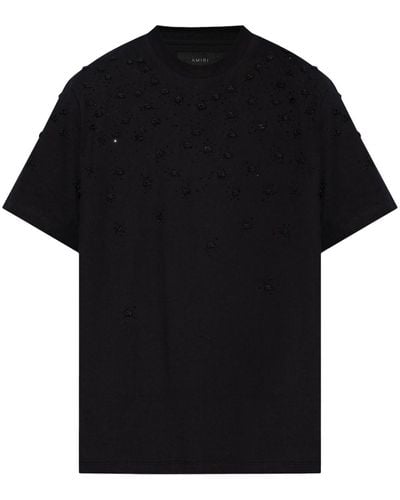 Amiri Textured Cotton T-shirt - Black