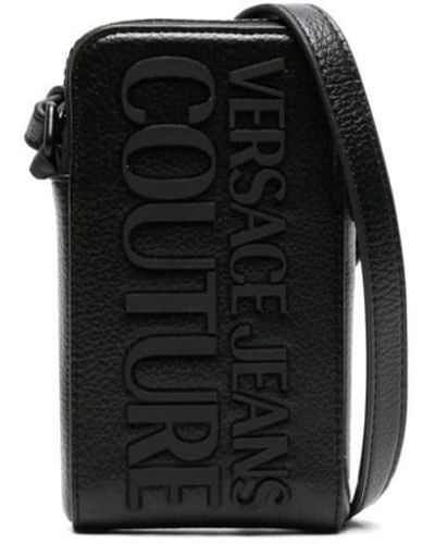 Versace Jeans Couture Bolso de hombro con letras del logo - Negro