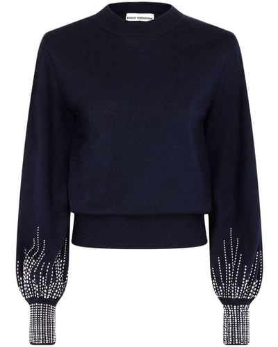 Rabanne Stud-embellished Wool Sweater - Blue