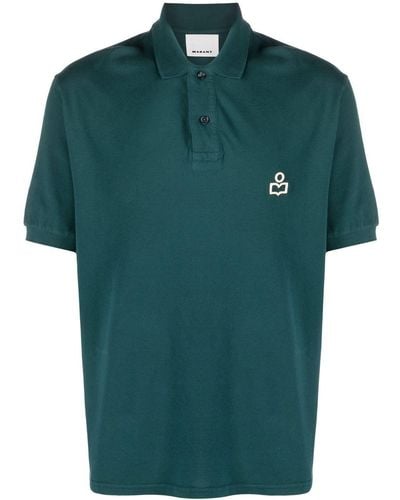 Isabel Marant Embroidered-logo Short-sleeved Polo Shirt - Green