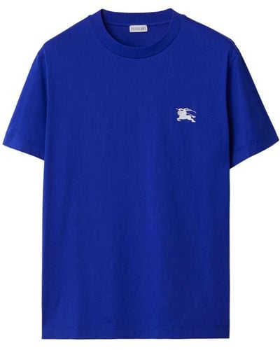 Burberry T-shirt Met Borduurwerk - Blauw