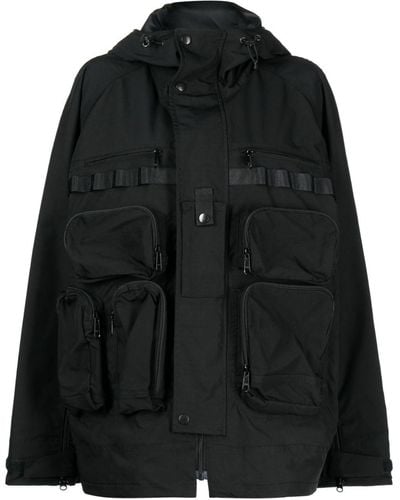 Junya Watanabe カーゴポケット フーデッドジャケット - ブラック