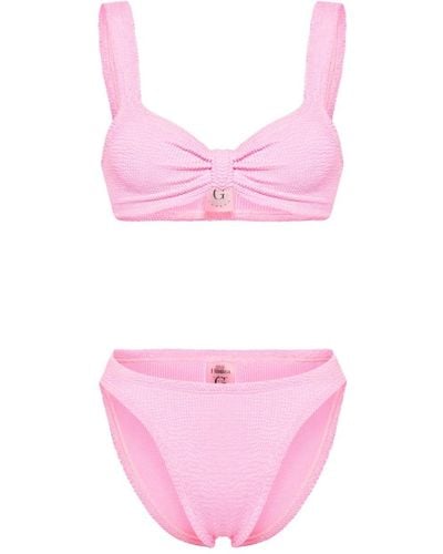 Hunza G Bonnie Shirred Bikini - Pink
