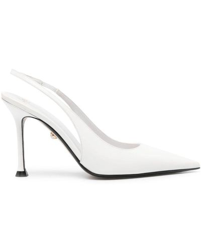 ALEVI Pointed-toe Leather Pumps - White