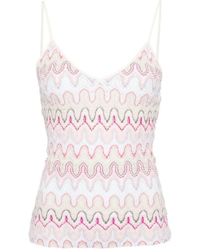 Missoni V-neck Lace Tank Top - White