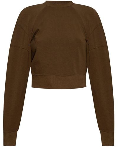 Saint Laurent Cropped-Sweatshirt aus Jersey - Braun