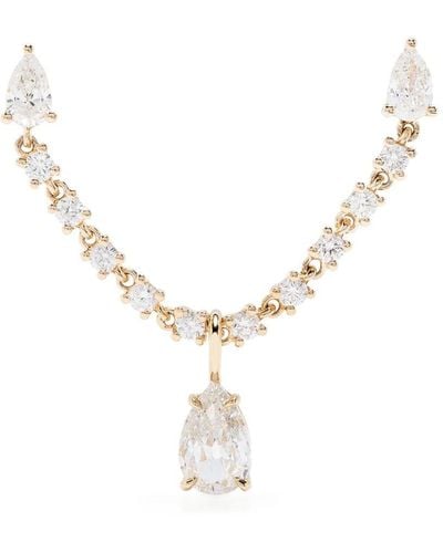 Anita Ko 18kt Pear Gelbgoldcreole mit Diamanten - Mettallic