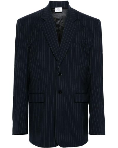 Vetements Einreihiger Blazer mit Nadelstreifen - Blau