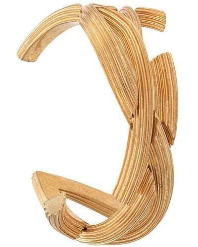 Saint Laurent Monogram Textured Cuff Bracelet - Metallic