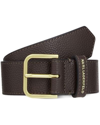 Karl Lagerfeld K/essential Leather Belt - Black