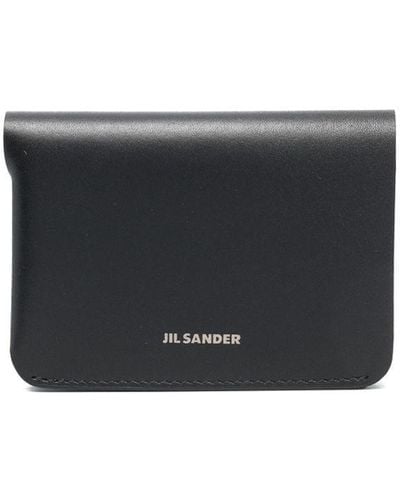 Jil Sander Logo-print Leather Cardholder - Gray