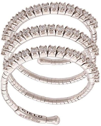 Mattia Cielo 18kt White Rugiada Three Wrap Diamond Ring - Metallic