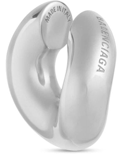 Balenciaga Bijou d'oreille poli à design asymétrique - Blanc