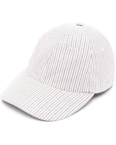 Thom Browne College Stripe Cap - White