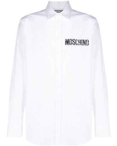 Moschino Logo-print Cotton Shirt - White