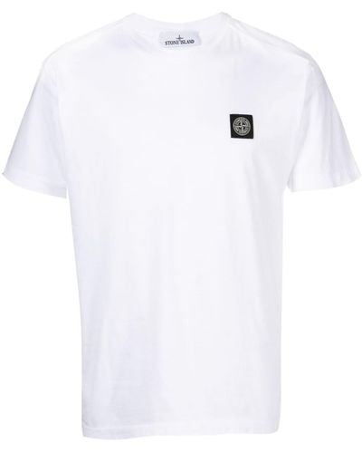 Stone Island T-shirt en coton à motif Compass - Blanc