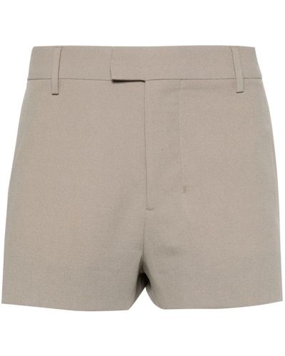 Ami Paris Crepe Wool Shorts - Grey
