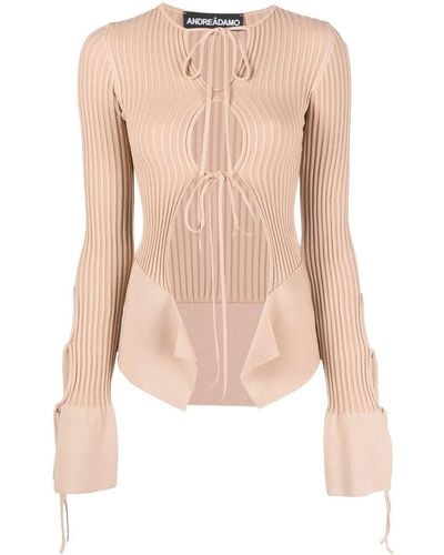 ANDREADAMO Cut-out Ribbed Top - Pink
