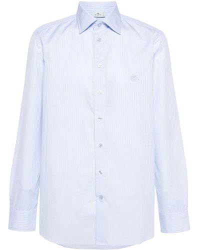 Etro Pegaso Striped Cotton Shirt - White