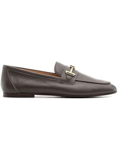 Tod's T-ring Leather Loafers - Grey