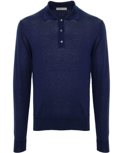Corneliani Fijngebreid Poloshirt - Blauw