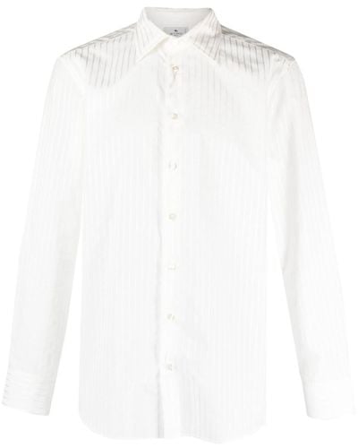 Etro Hemd aus gestreiftem Jacquard - Weiß