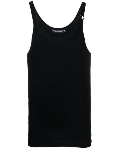 Dolce & Gabbana Logo-plaque Sleeveless Vest - Black