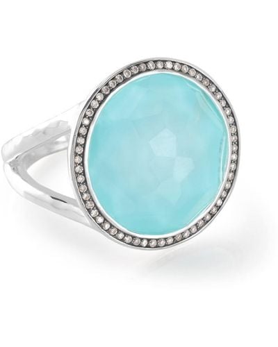 Ippolita Medium Lollipop Diamonds, Turquoise And Clear Quartz Ring - Blue