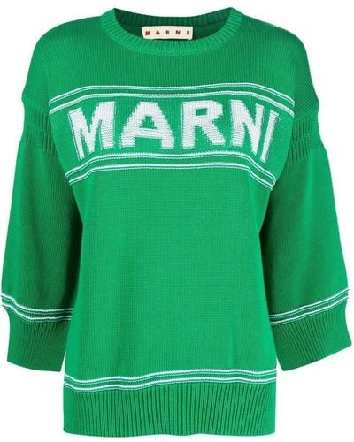 Marni ロゴ セーター - グリーン