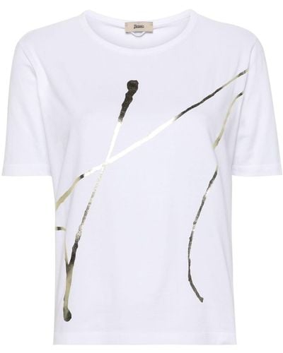 Herno T-Shirt mit Logo-Print - Weiß