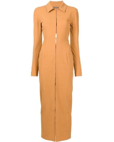 Jacquemus Obiou Straight Fitted Dress - Brown