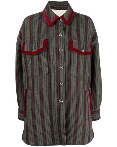 Fortela Striped Wool-blend Jacket - Black