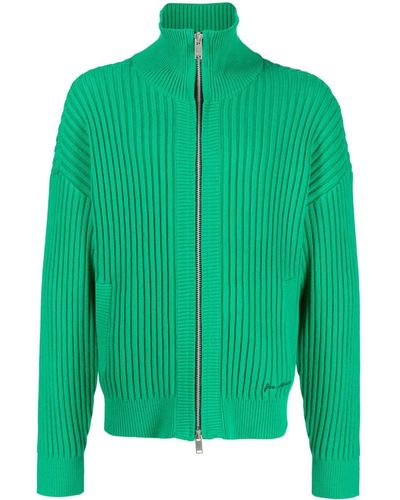 FIVE CM Logo-embroidered Ribbed Jacket - Green