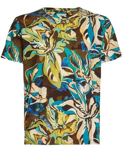 Etro T-Shirt mit Blumenmuster - Grün