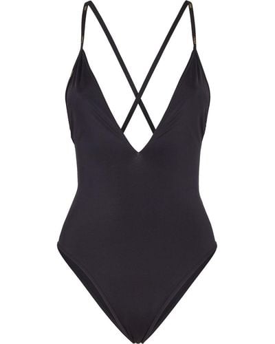 Fendi Reversible Ff Print Swimsuit - Black