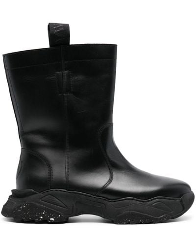 Vivienne Westwood Logo-embossed Chunky Leather Boots - Black