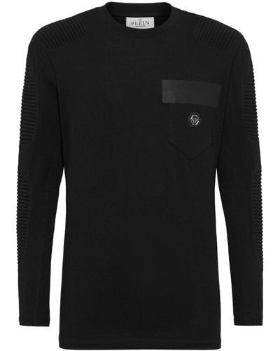Philipp Plein Patch-pocket Textured-detail Sweatshirt - ブラック