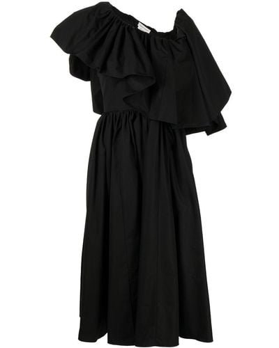 Alexander McQueen Frill-overlay Midi Dress - Black