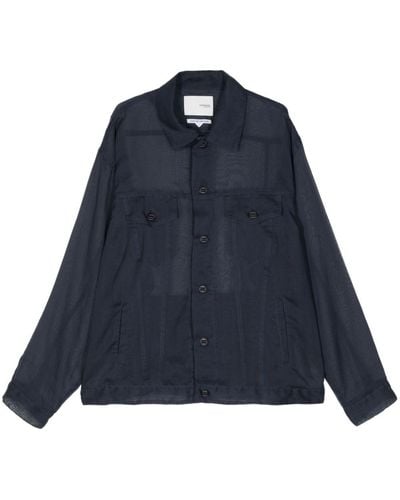 Yoshio Kubo Organdy Semi-sheer Shirt Jacket - Blue
