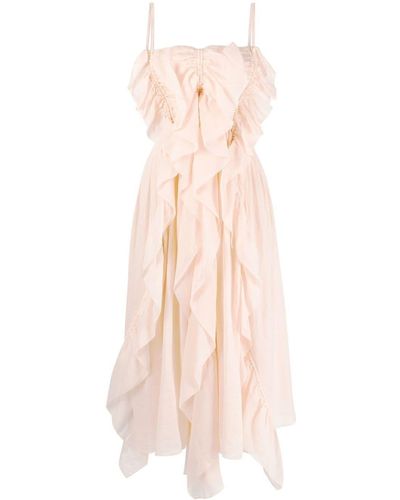 Chloé Midi-jurk Met Ruches - Roze