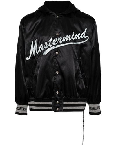 Mastermind Japan Hooded Varsity Jacket - Black