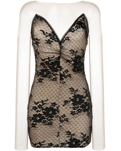 Wolford Strapless Lace-panel Dress - Black