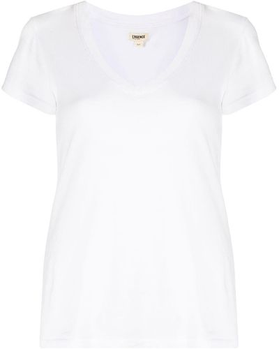 L'Agence T-shirt con scollo a V - Bianco