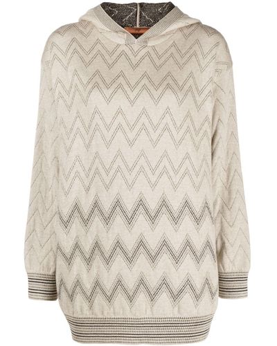 Missoni Zigzag Lurex Hoodie - White