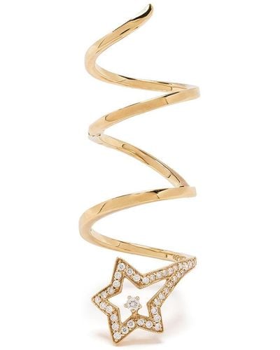 Stefere 18kt Yellow Gold Diamond Star Ring - White