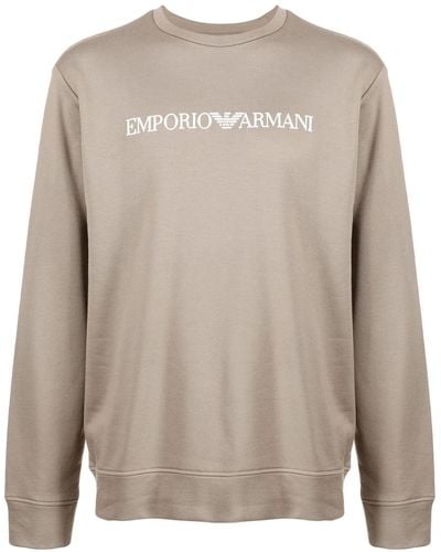 Emporio Armani Logo-print Long-sleeve Sweatshirt - Green