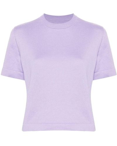 Cordera Fine-knit Cotton T-shirt - Purple