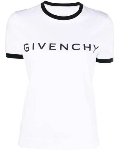Givenchy Camiseta White/Black con logo - Blanco